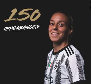Lisa Boattin ha raggiunto le 150 presenze con la maglia della Juventus Women (foto Fb Lisa Boattin)