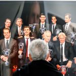 L'iconica foto tra vincitori delle ATP Finals con il presidente Paolo Garimberti a osservare (foto juventus.com)