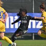 Benedicte Simon all'esordio con la maglia della Juventus Women (foto Instagram juventuswomen)